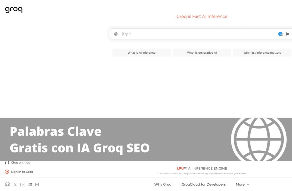 Palabras Clave Gratis con IA Groq SEO