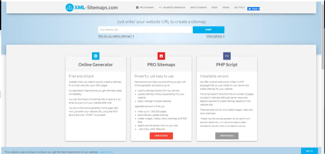 saber el Sitemap de una Web