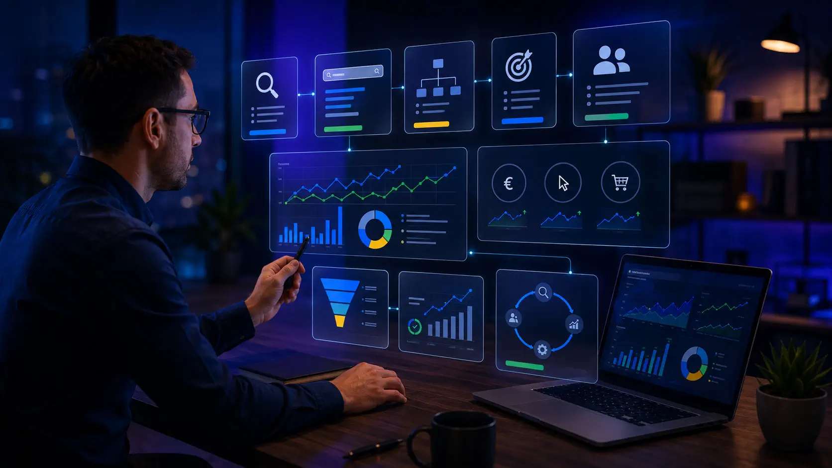 Temario de cursos Google Ads con keywords anuncios y métricas