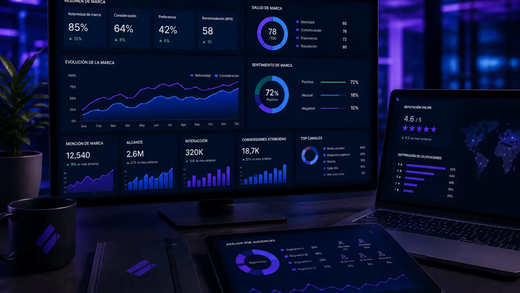 Analítica de marketing de marcas y resultados digitales