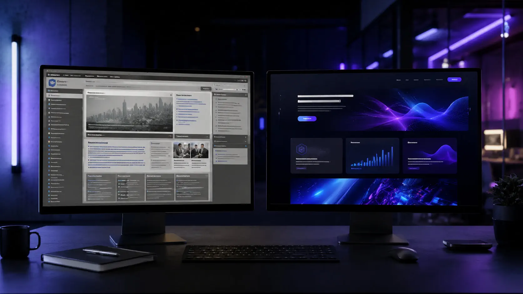Antes y después de un rediseño web profesional