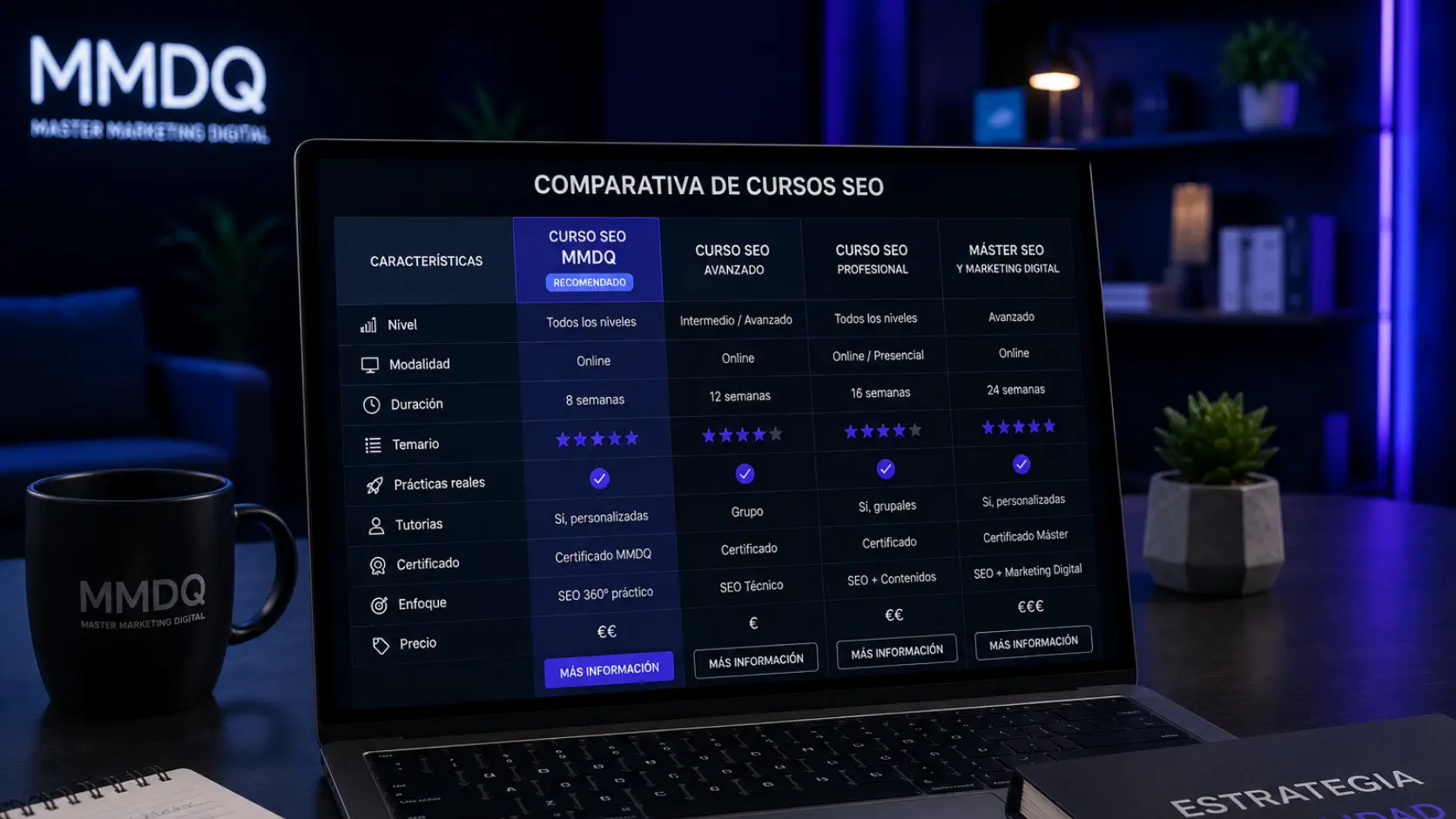 Comparativa de cursos SEO para elegir la mejor formación