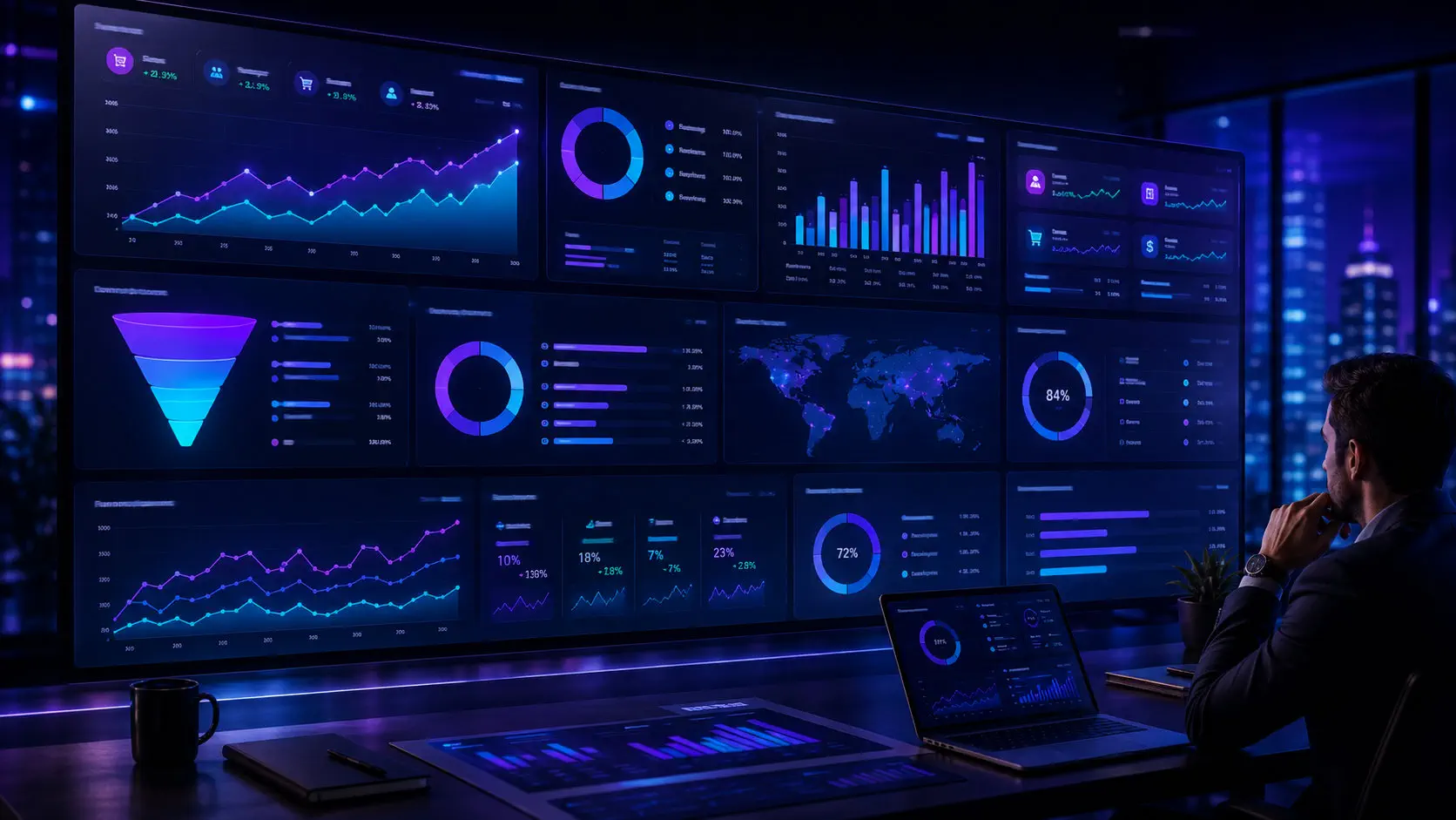 Dashboard de KPIs de marketing digital para medir resultados empresariales