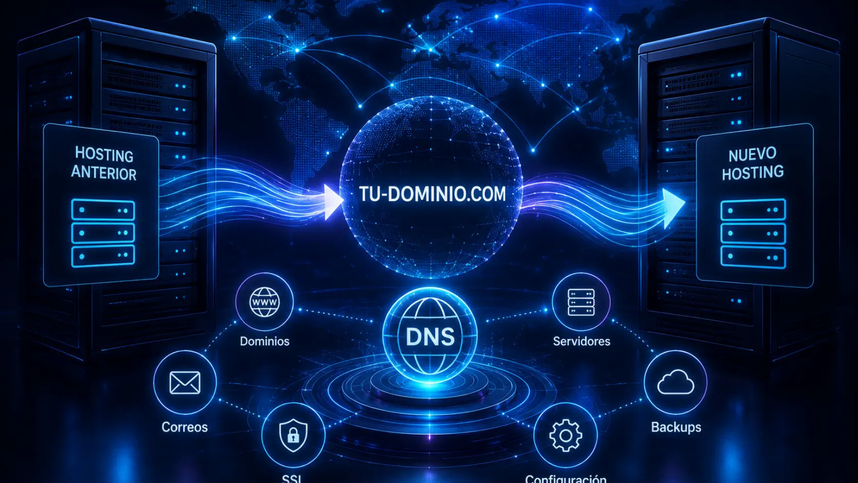 Gestión profesional de DNS dominio y transferencia de hosting