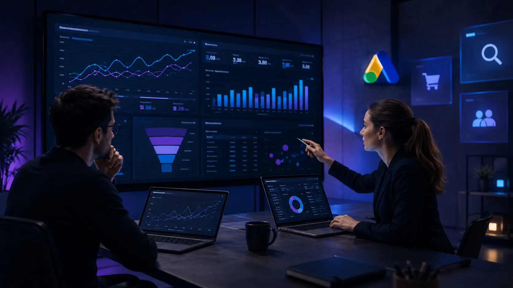 Hero de cursos Google Ads en entorno profesional