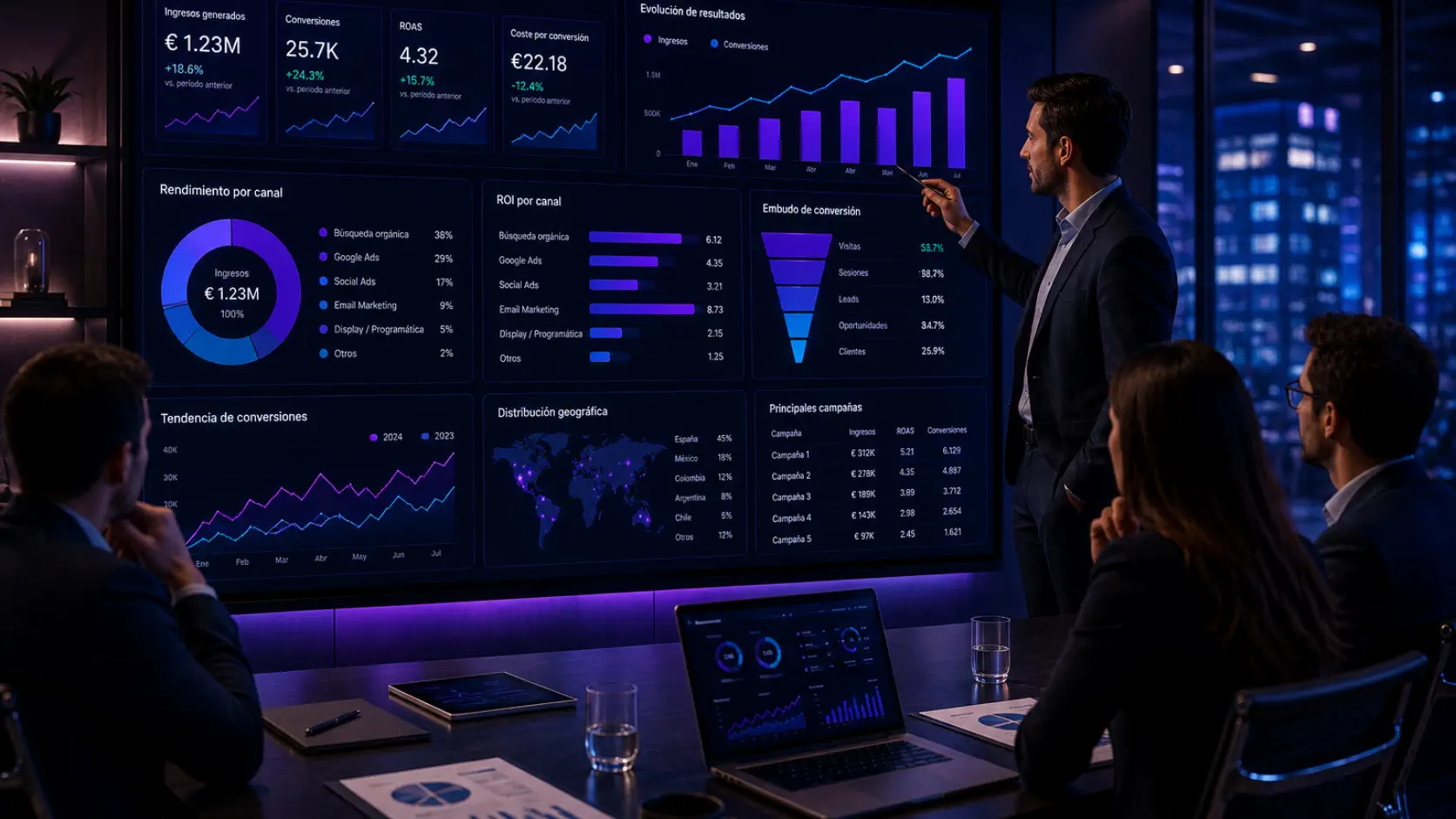 Reporting ejecutivo de marketing digital para empresas