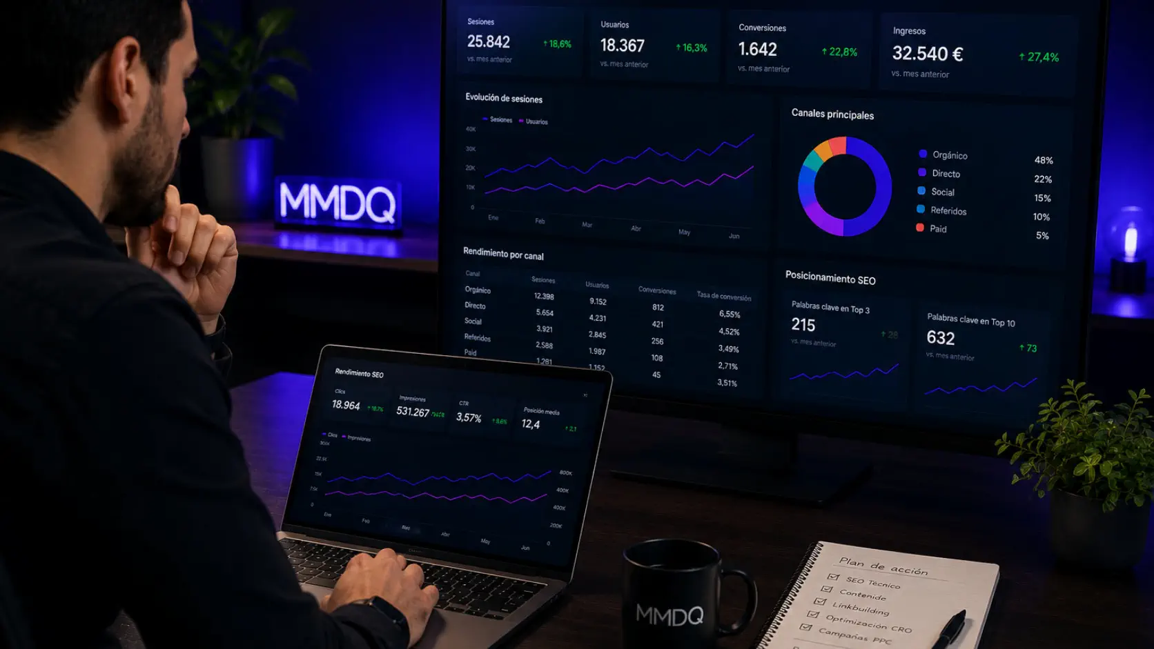 Análisis de resultados y métricas en proyectos de marketing digital de MMDQ