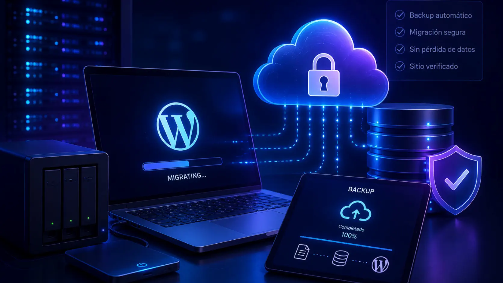 Seguridad y backups en migración WordPress